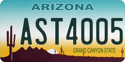 AZ license plate AST4005