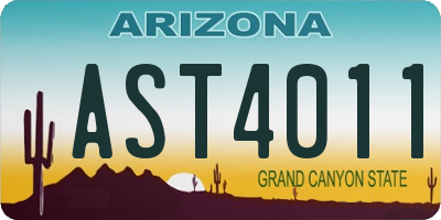 AZ license plate AST4011