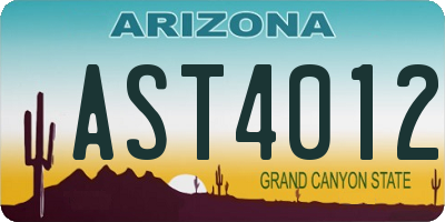 AZ license plate AST4012