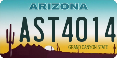 AZ license plate AST4014