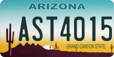 AZ license plate AST4015