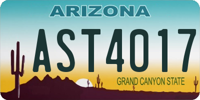 AZ license plate AST4017