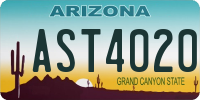 AZ license plate AST4020