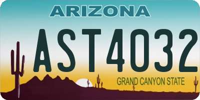 AZ license plate AST4032