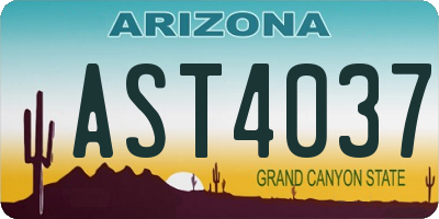 AZ license plate AST4037