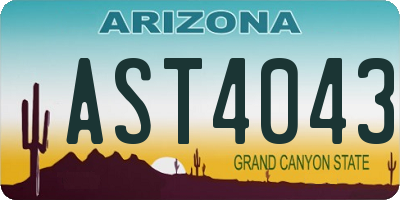 AZ license plate AST4043