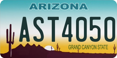 AZ license plate AST4050