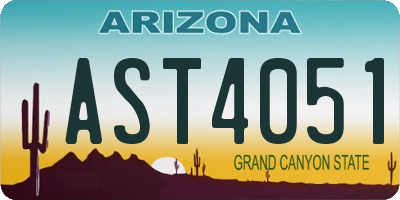 AZ license plate AST4051