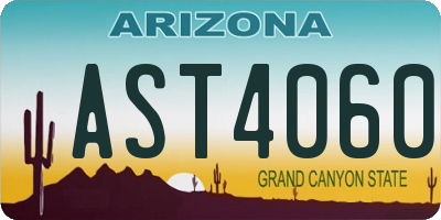 AZ license plate AST4060