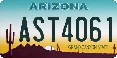 AZ license plate AST4061