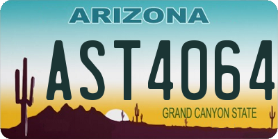 AZ license plate AST4064