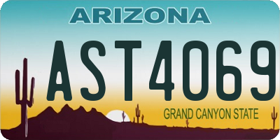 AZ license plate AST4069