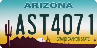 AZ license plate AST4071