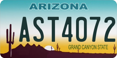 AZ license plate AST4072