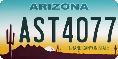 AZ license plate AST4077