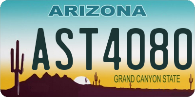 AZ license plate AST4080