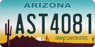 AZ license plate AST4081