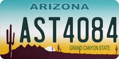 AZ license plate AST4084