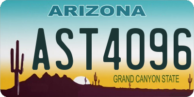 AZ license plate AST4096