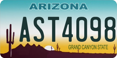 AZ license plate AST4098