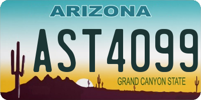 AZ license plate AST4099