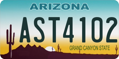 AZ license plate AST4102