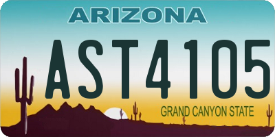 AZ license plate AST4105