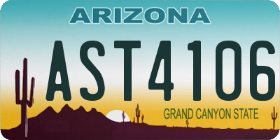 AZ license plate AST4106