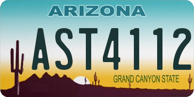 AZ license plate AST4112