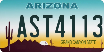 AZ license plate AST4113