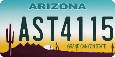 AZ license plate AST4115