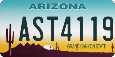 AZ license plate AST4119