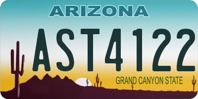 AZ license plate AST4122
