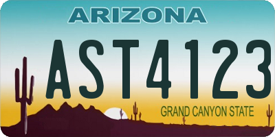 AZ license plate AST4123