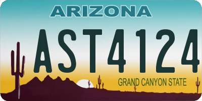 AZ license plate AST4124