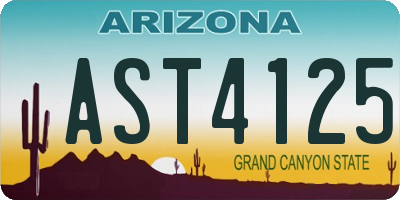 AZ license plate AST4125