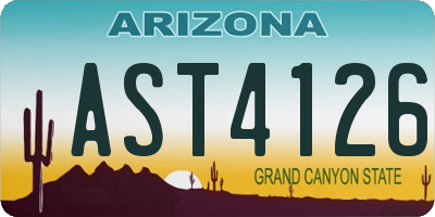 AZ license plate AST4126