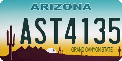 AZ license plate AST4135