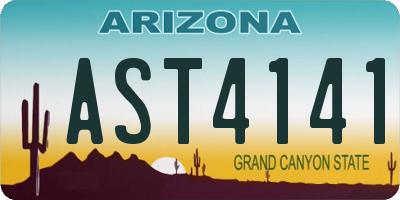 AZ license plate AST4141