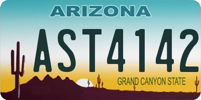 AZ license plate AST4142