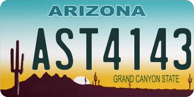 AZ license plate AST4143