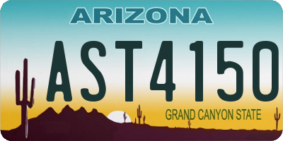 AZ license plate AST4150