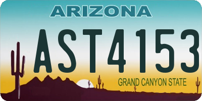 AZ license plate AST4153