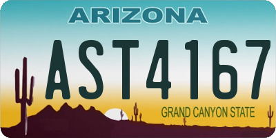 AZ license plate AST4167