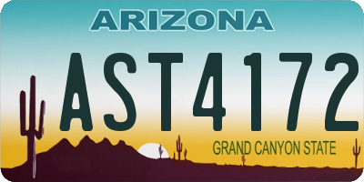 AZ license plate AST4172