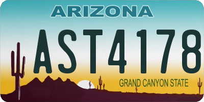 AZ license plate AST4178