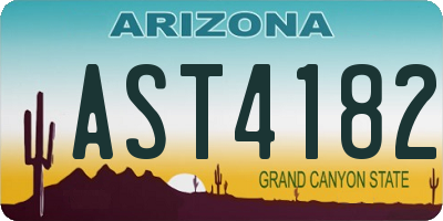 AZ license plate AST4182