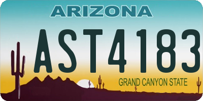 AZ license plate AST4183