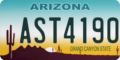 AZ license plate AST4190
