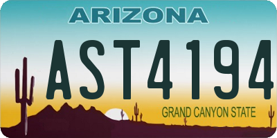 AZ license plate AST4194